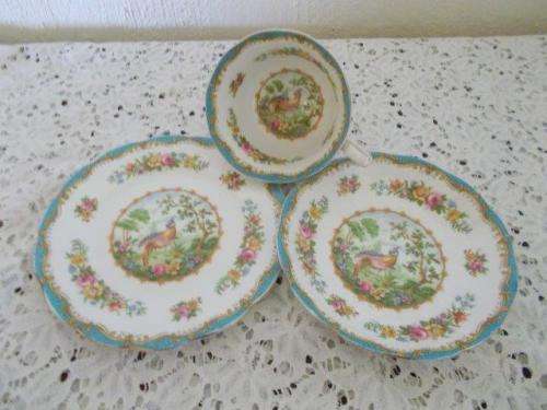 Royal Albert  Chelsea bird  tea cup trio