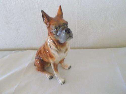 nice large porcelain model of a boxer figurine dog