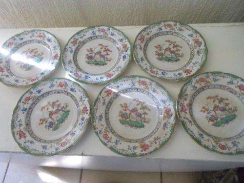 a set of six vintage Copeland spode Eden saucers