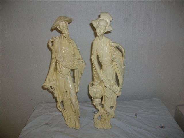 Two lovely and large chiense resin...?? figurines