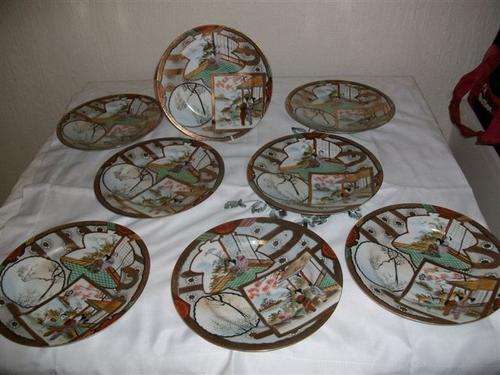Lovely collection of nine side sastuma plates