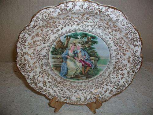 Lovely romatic scences wall plate , old foley