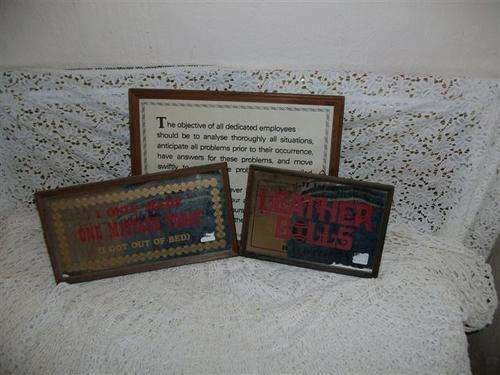 collection of two small bar mirrors and print for the bar