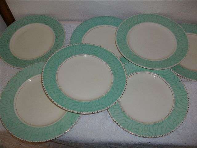 Set of nine art deco burleigh ware dinner plates