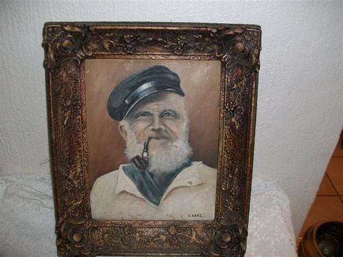 Highly orante vintage frame with old oil on canvass..??