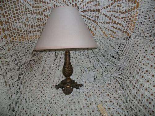 Ornate brass..?? side table lamp and shade