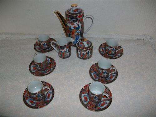 Stunning oriental imari style coffee set