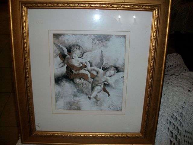 Cherub inspired print with a guilt frame