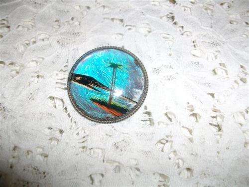 Vintage ladies butterfly wings brooch/pendant set in sliver