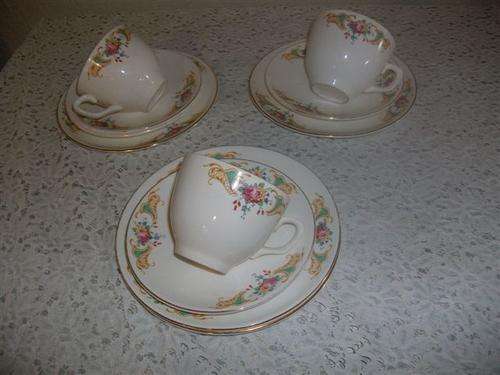 three vintage tea cup trio's