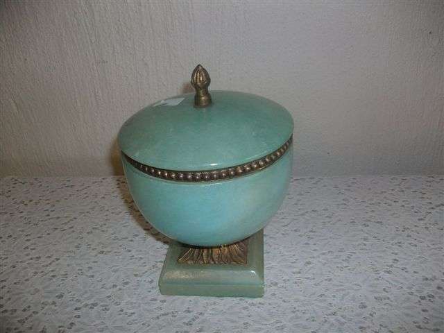 Lovely green marble jar and lid