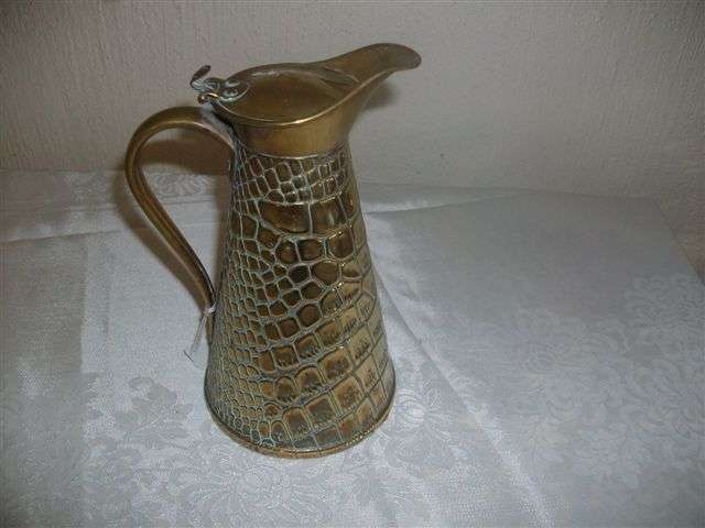 Brass vintage jug with lid, j.s&s