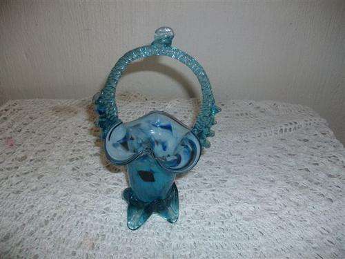 Smaller gorgeous colourful glass venetian glass basket -last one