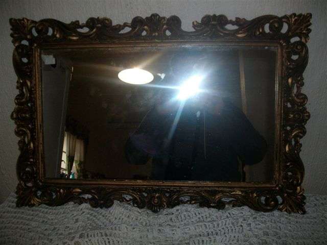 Stunning gold plated painted over  ornate vintage style mirror