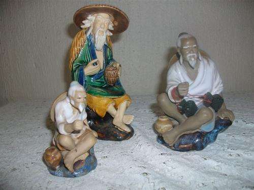 Collection of some oriental men figurines