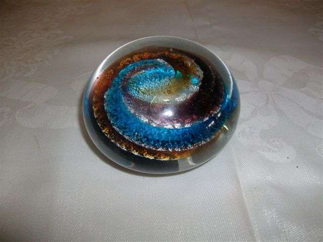 Colourful round vintage papper weight