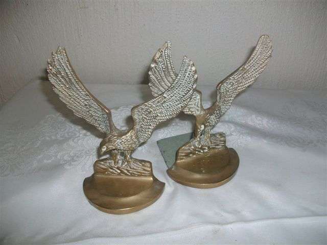 A pair of brass eagle  bookends