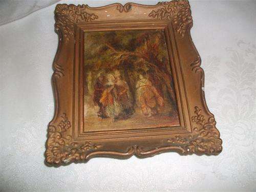 Orante med size frame with oil looking vintage scene (lot 3)
