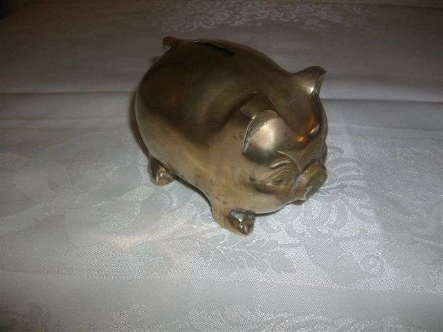 brass piggy bank