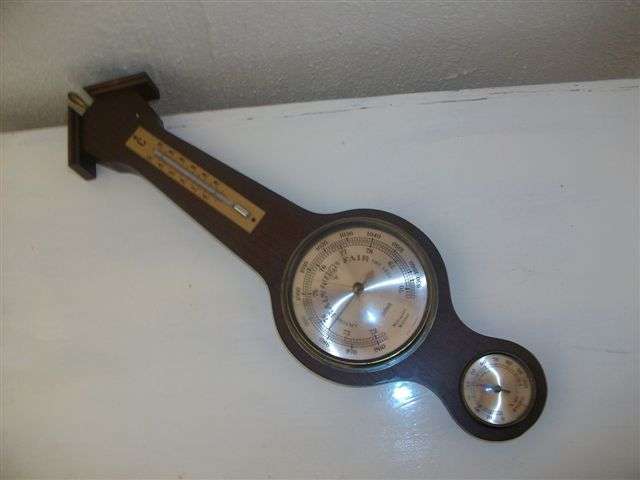 Vintage wooden three in one wall barometer