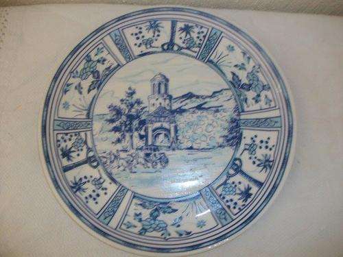 Blue and white wall plate of the castle of good hope