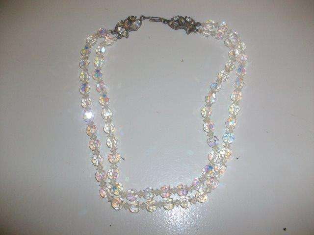 Vintage two strand crystal necklace