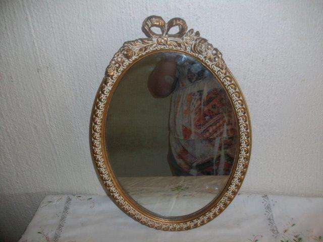 Lovely ornate gold painted small vintage ? wall mirror