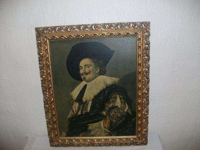 Beatifully framed vintage print of the laughing cavallier