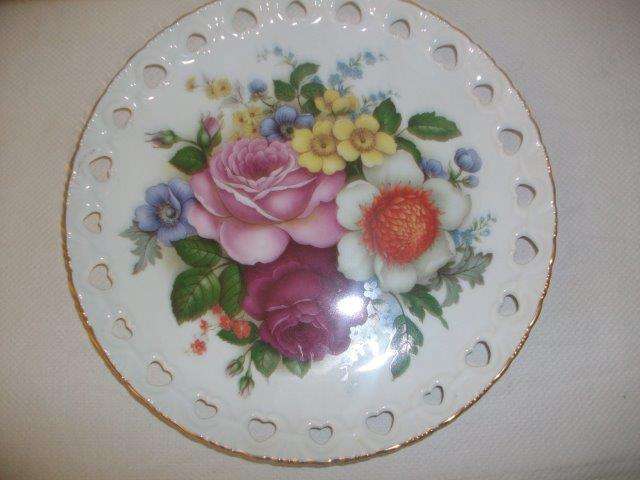 Simply lovely decorated with flowers Dresden wall plate