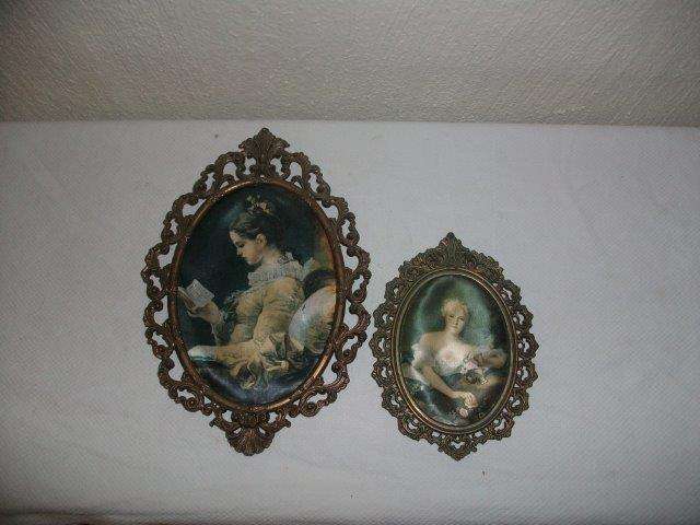 Lovely metal frames made in italay with silk scenes