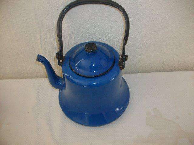 Blue enamel coffee pot