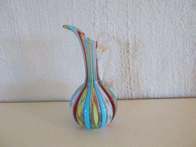 Stunning little striped glass jug