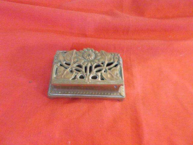 Art deco brass stamp holder