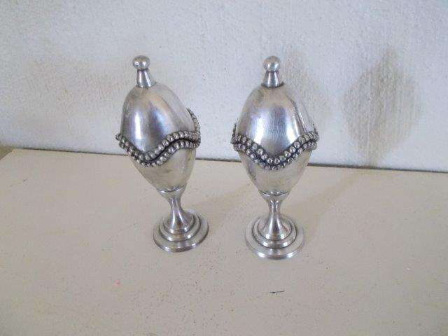 Lovely pair of sliver plated egg cup holders