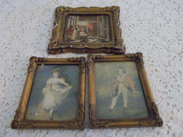 Three lovely vintage frames with prints
