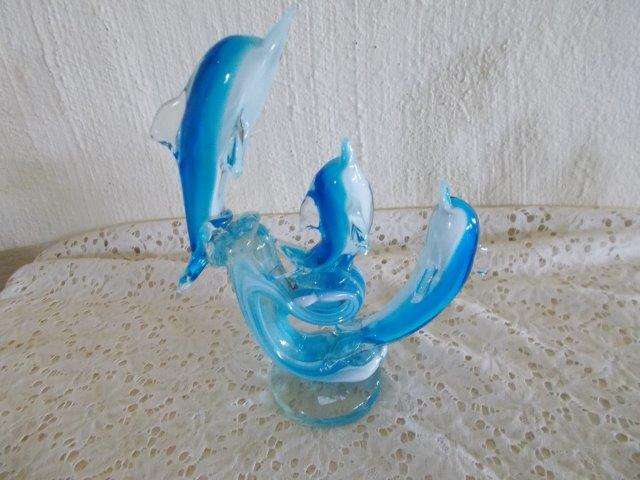 Stunning blue Venetian glass dolphin