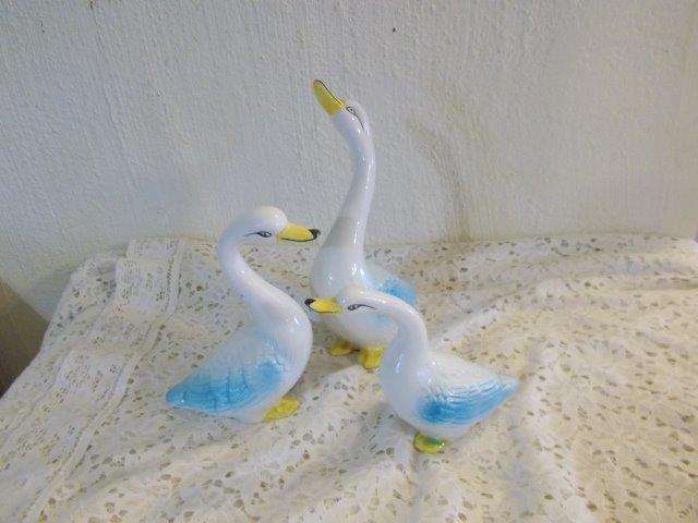 A set of three lovely blue ducks ornaments for the collector
