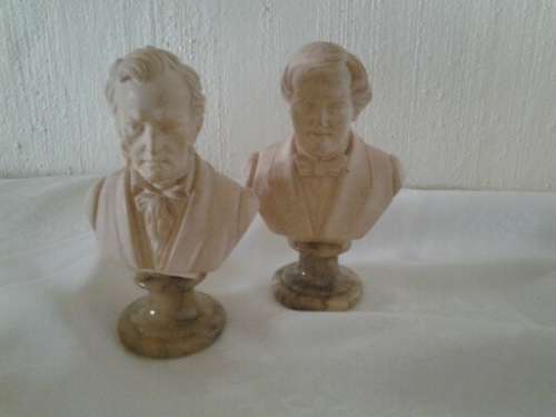 A pair of head busts models