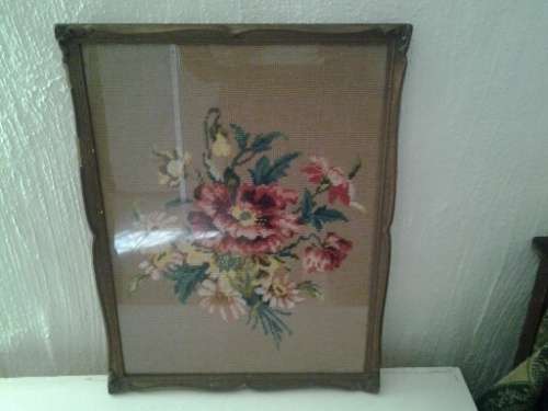stunning ornate framed behind glass floarl scene taperty