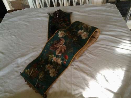 stunning vintage bell pull with orante brass looking handles