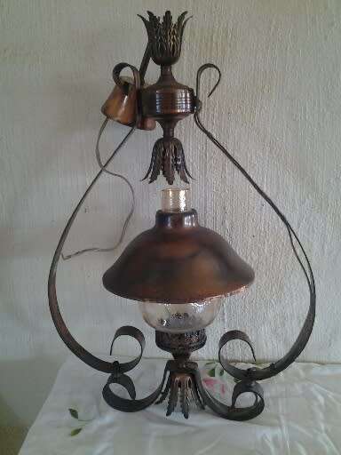 vintage ? home made? copper ceiling lamp