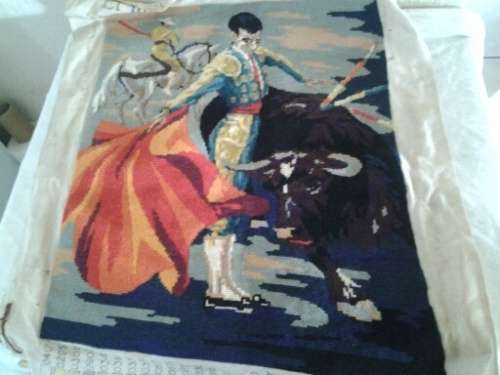 nice not framed tapesty of a bull fighter