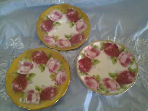 Three small floarl royal albert crown saucers