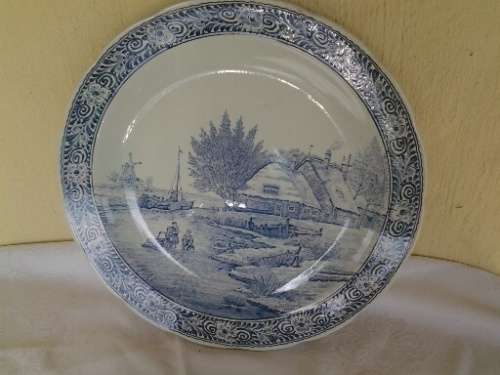 large and collectable blue delft display wall plate