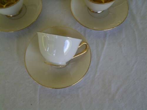 Vintage white and gold part coffee set