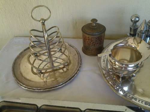 A selection of some sliver plated and copper and other items in one big job lot please view pictures