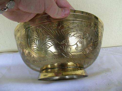 collectable oriental brass bowl