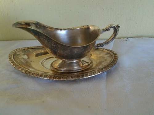 sliver plated vintage gravy boat