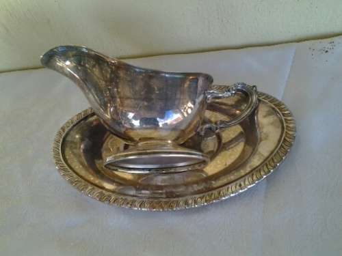 sliver plated vintage gravy boat