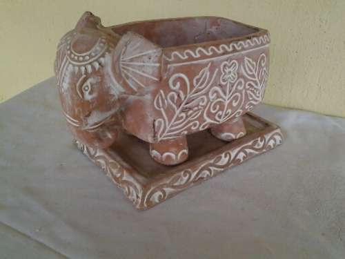 nice pottery elephant pot plant holder